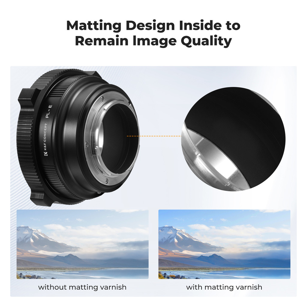 K & F Concept PL-E PL-L PL-EOS R กล้องเลนส์ Mount Adapter สําหรับเลนส์ PL ถึง Canon Sony E/NEX Canon EOS R RF LUMIX L Mount กล้อง - รูปที่ 3