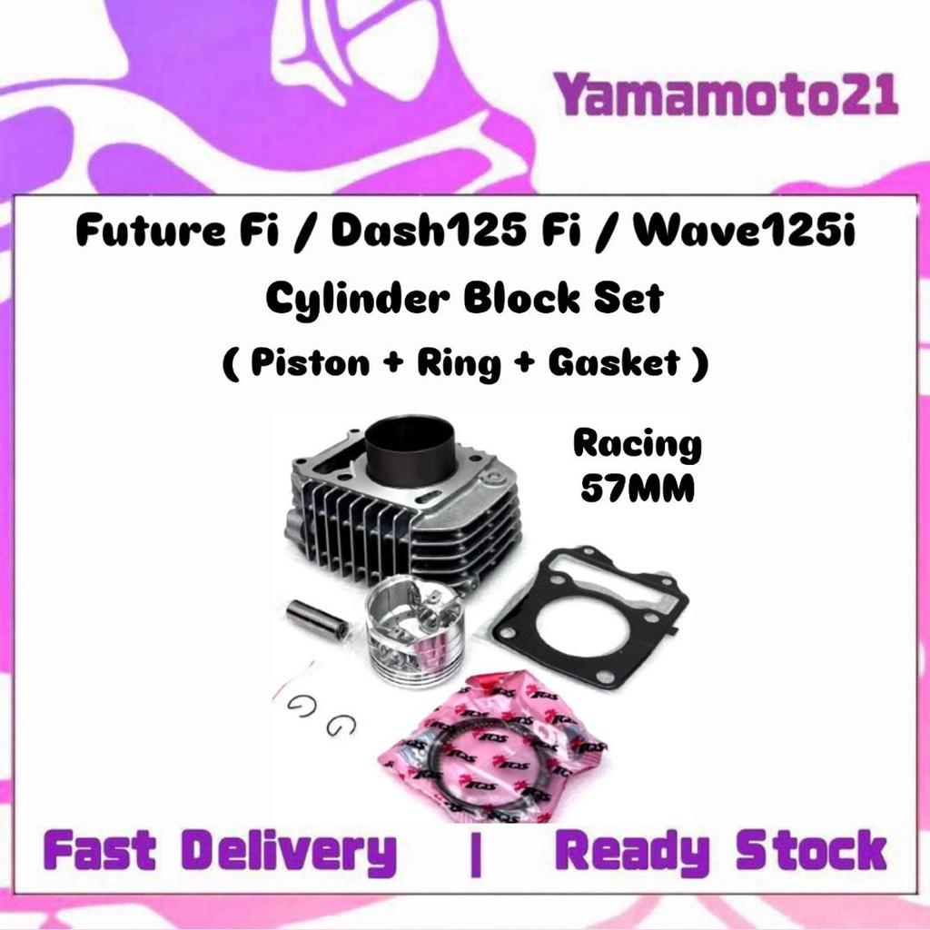 ( Racing 57MM ) Future Fi / Wave Dash125 Dash 125 Fi / Wave125i Wave 125i เสื้อสูบ 57 MM Blok Kit คร