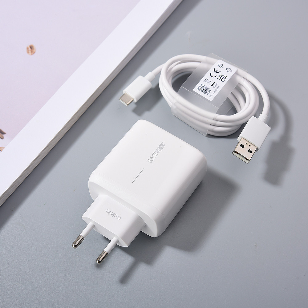 OPPO Charger Original 65W SuperVooc อะแดปเตอร์ชาร์จด่วนสําหรับ OPPO RENO 4 5 6 7 8 PRO ค้นหา X2 X3 X