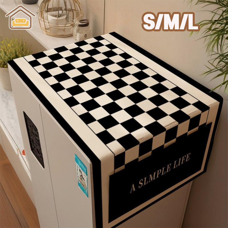 COD ผ้าคลุมตู้เย็น กันน้ำและกันฝุ่น ซักได้ กันลื่น มีช่องเก็บของสองข้าง สำหรับเตาอบ ตู้เย็น สไตล์นอร์ดิก