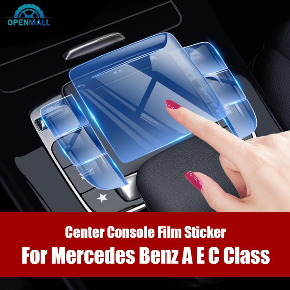 OPENMALL คอนโซลกลางรถคอนโซล Media ปุ่ม TPU Protector ฟิล์มสติกเกอร์สําหรับ Mercedes Benz AC CLA GLE 