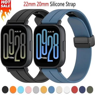 22 มม.ซิลิโคนสําหรับ Redmi Watch 5 Active/Lite Magnetic Buckle สร้อยข้อมือสายนาฬิกา Redmi Watch 3 Active/lite