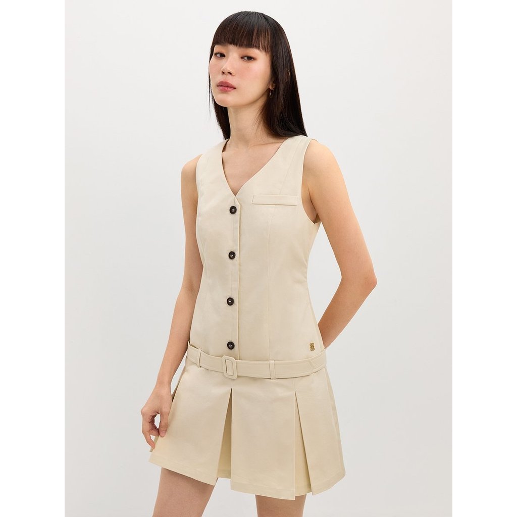 [Pomelo] เดรสติดกระดุมแต่งเข็มขัด / Belted Button-Up Dress