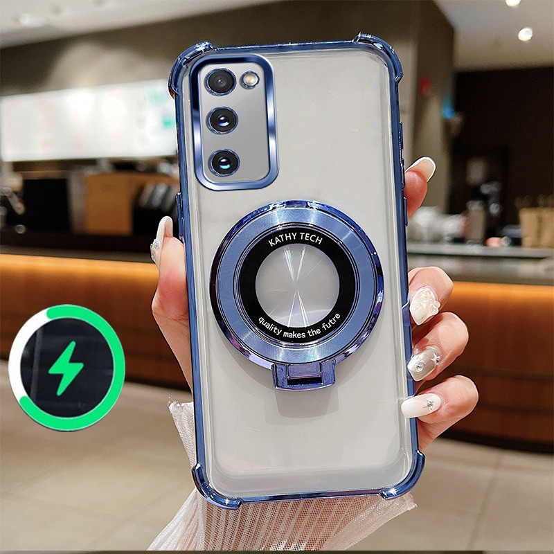 เหมาะสําหรับ Samsung S20 S21 FE S21 S20 PLUS S21 S20 ULTRA เคสโทรศัพท์สี่มุม anti drop CD ผู้ถือโทรศัพท์โปร่งใสนุ่ม 025