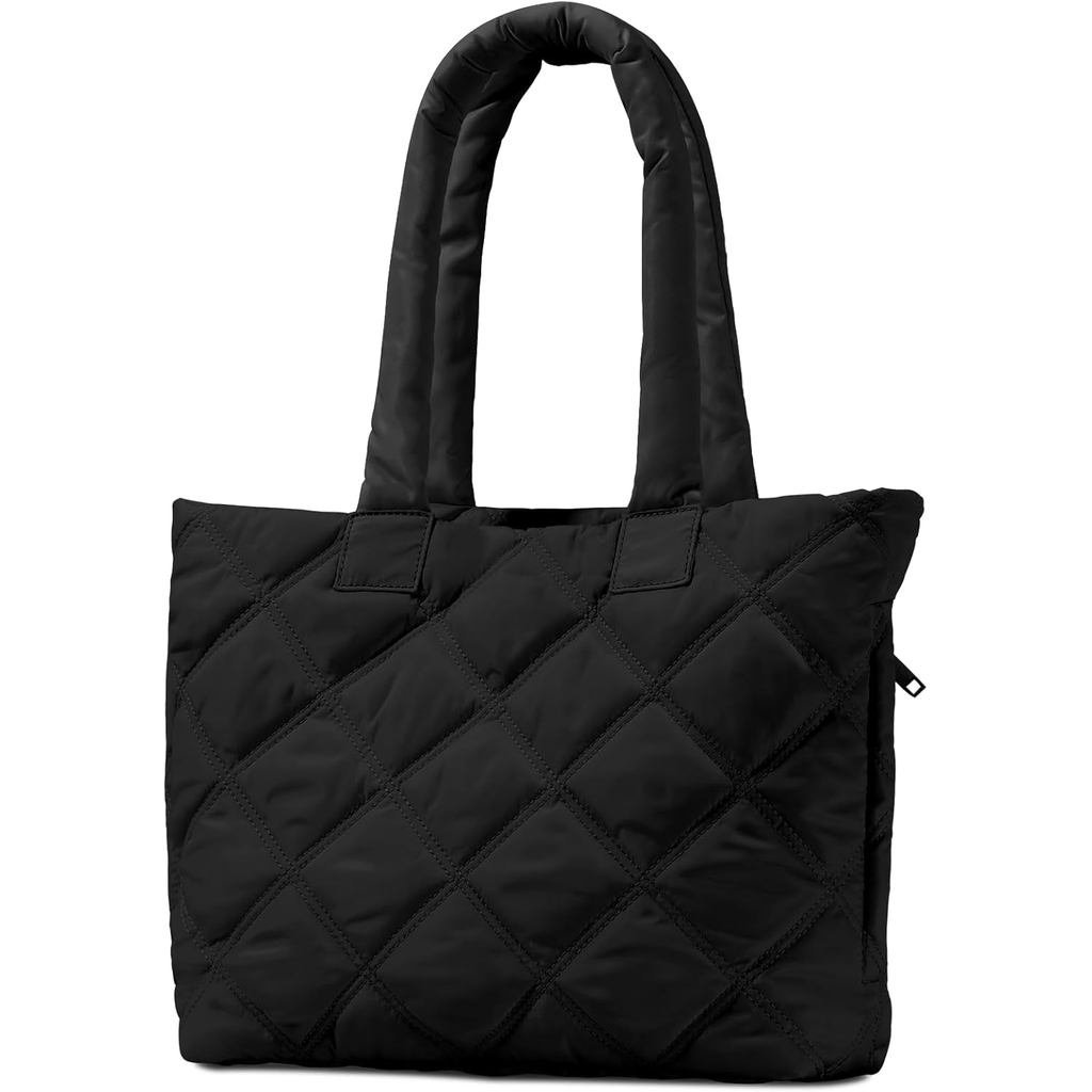 กระเป๋าโท้ตขนาดเล็กสำหรับผู้หญิง แบบควิลท์มีซิป ใช้งานได้ทั้งการทำงานและท่องเที่ยว WO3C