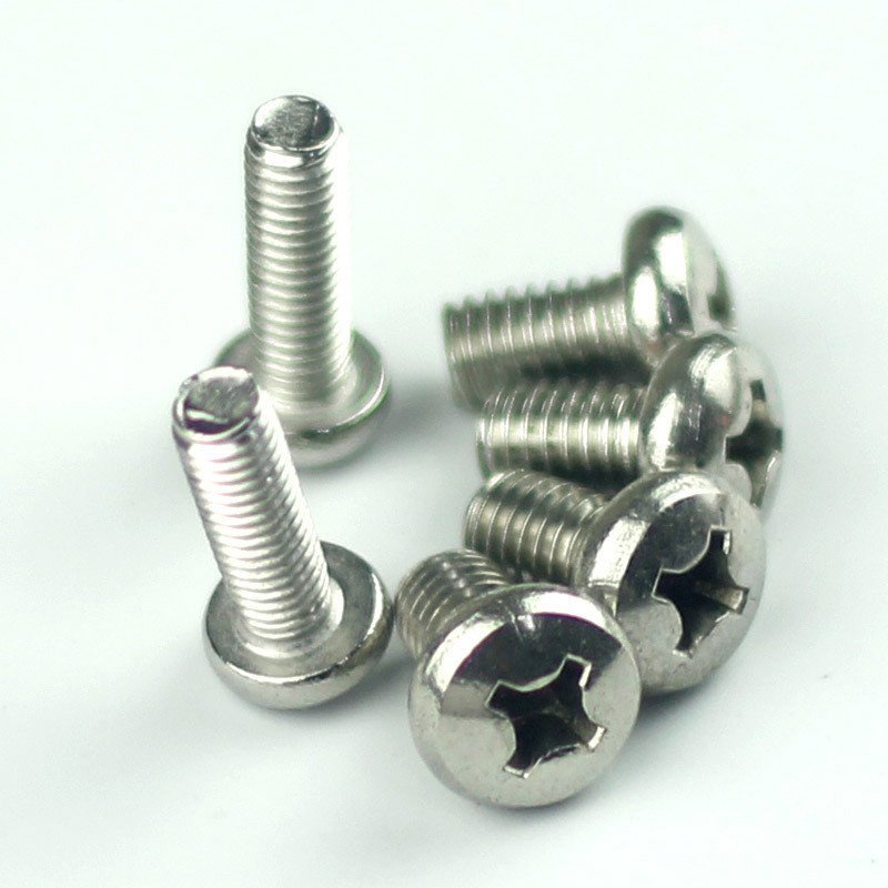 M5 สแตนเลส 201 Phillips Slot หัวกระทะสกรูหัวกระทะสกรูสแตนเลสหัวกระทะเครื่องเล็บ GB818-85