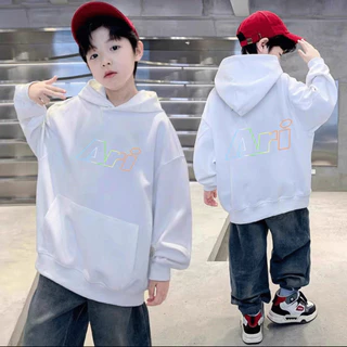 🍂【boxy hoodie】 ร้อยชุด Hoodies Ari Jersey Graphic Casual Cotton เสื้อฮูด kids Hoodie Y2k มีทั้งชายและหญิง 120-150CM