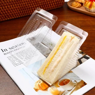 กล่องแซนวิชสามเหลี่ยม (ล็อคในตัว) (100ชิ้น) กล่องใส สัตว์เลี้ยง