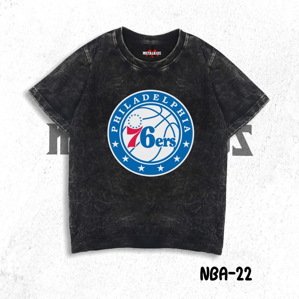 NBA Logo Kids T-Shirt Washed Unisex NBA T-Shirt 21-35