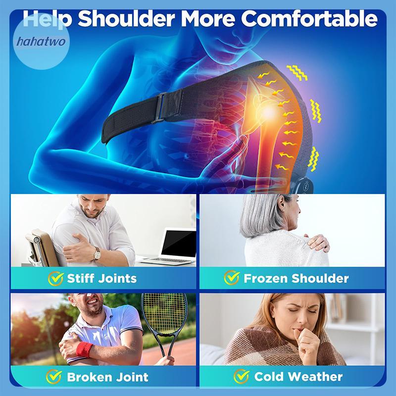 Ha แผ่นทําความร้อนไหล่และเครื่องนวดแบบพกพา,ผ้าห่อไหล่ทําความร้อน,รั้งไหล่สําหรับบรรเทาอาการปวด,Rotat