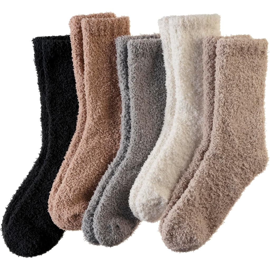 Women Fuzzy Slipper Socks Winter Microfiber Soft Cozy Plush Fluffy Socks Warm Comfy Thermal Home Sle