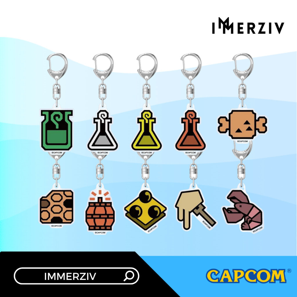 (พร้อมส่ง) MONSTER HUNTER WILDS MONSTER ICON METAL KEYCHAIN (BLIND BOX)