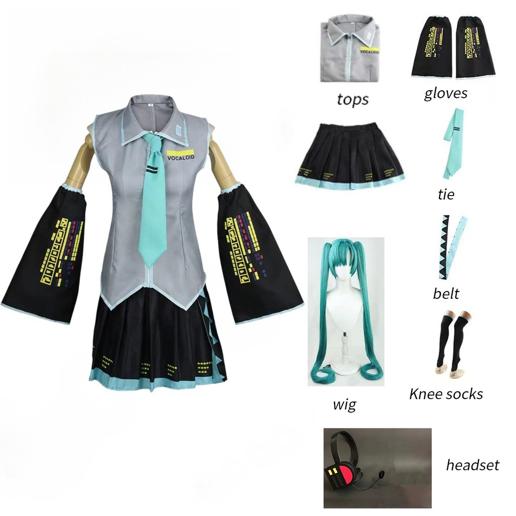 Acos Suit อะนิเมะคอสเพลย์สูท Virtual Idol cosply Suit Full Set Htsune Miku11-2gft @ ¥%....& * (อืม