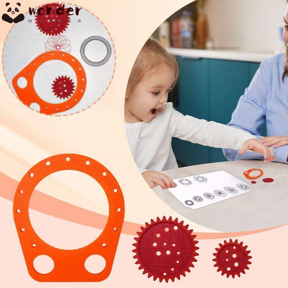 WONDER Spirograph Drawing Art Template, มัลติฟังก์ชั่นแบบพกพาเรขาคณิตไม้บรรทัดชุด, Creative Reusable