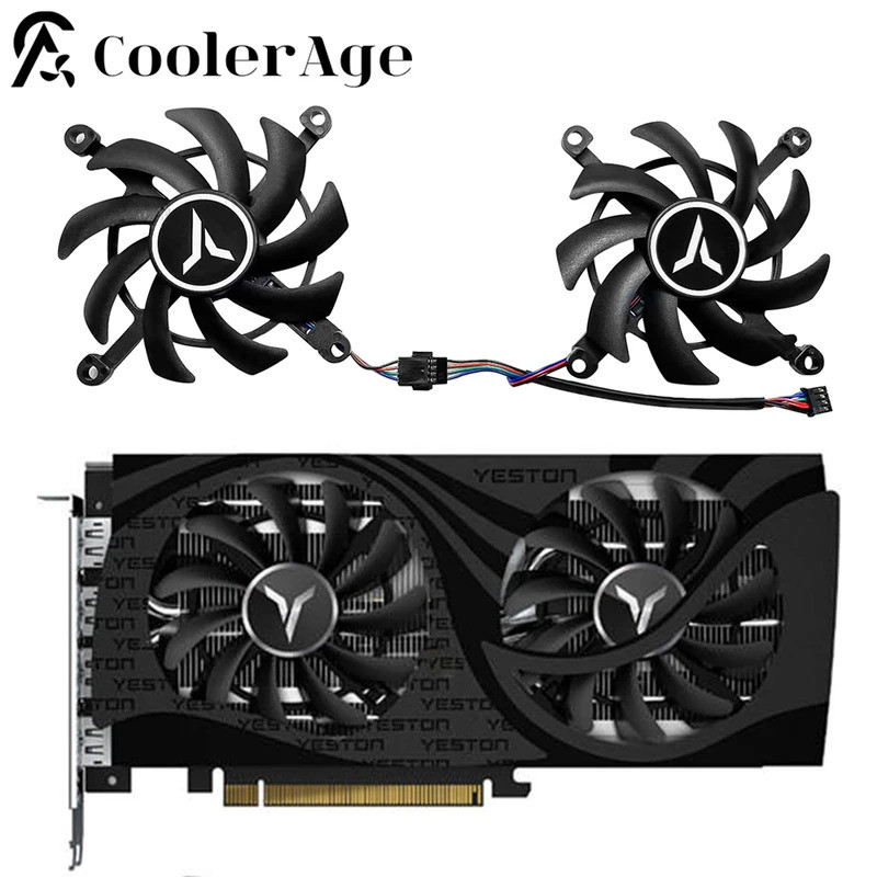 8​5 มม.RX6600XT RX6600 RX6500 การ์ดพัดลมสําหรับ YESTON RX 6600 XT 6600 6500 กราฟิกการ์ดพัดลม