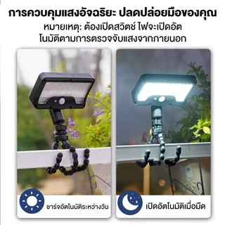 💥สว่างมาก💥โคมไฟสนาม ไฟโซล่าเซลล์ LED Octopus Stand แสงขาว/เหลือง ส่องต้นไม้และสวน พลังงานแสงอาทิตย์ Solar Light