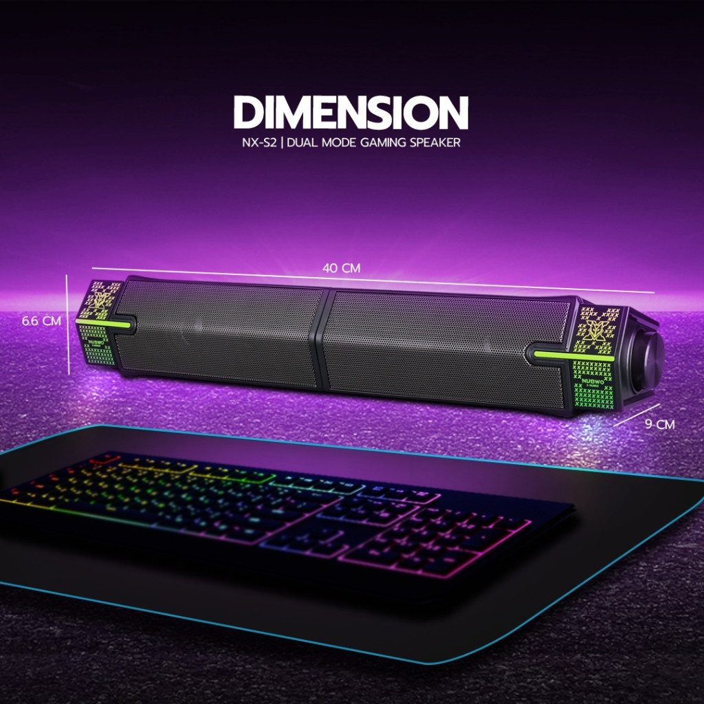 Nubwo ลำโพงเกมมิ่ง NX-S2 Speaker ต่อเป็นซาวบาร์ได้ USB 6 LED Color Lighting [ของแท้][สินค้าประกัน 2 