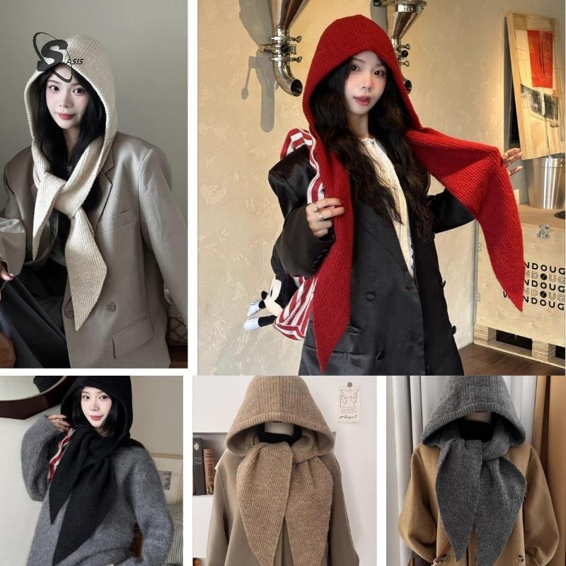หมวกขนสัตว์และผ้าพันคอดอกลม ออกแบบแฟชั่นสำหรับผู้หญิง เหมาะสำหรับฤดูใบไม้ร่วงและฤดูหนาว - รูปที่ 2