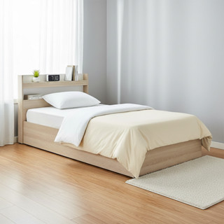 Furinbox เตียงนอน รุ่นแชมป์ ขนาด 3.5 ฟุต - สีไลท์ วู้ด/ขาว