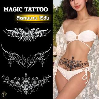 สติ๊กเกอร์รอยสักชั่วคราว ติดหน้าอกและหลัง กันน้ำ15 วัน Tattoo ปิดรอยแผลเป็น รอยสักผู้หญิง เซ็กซี่