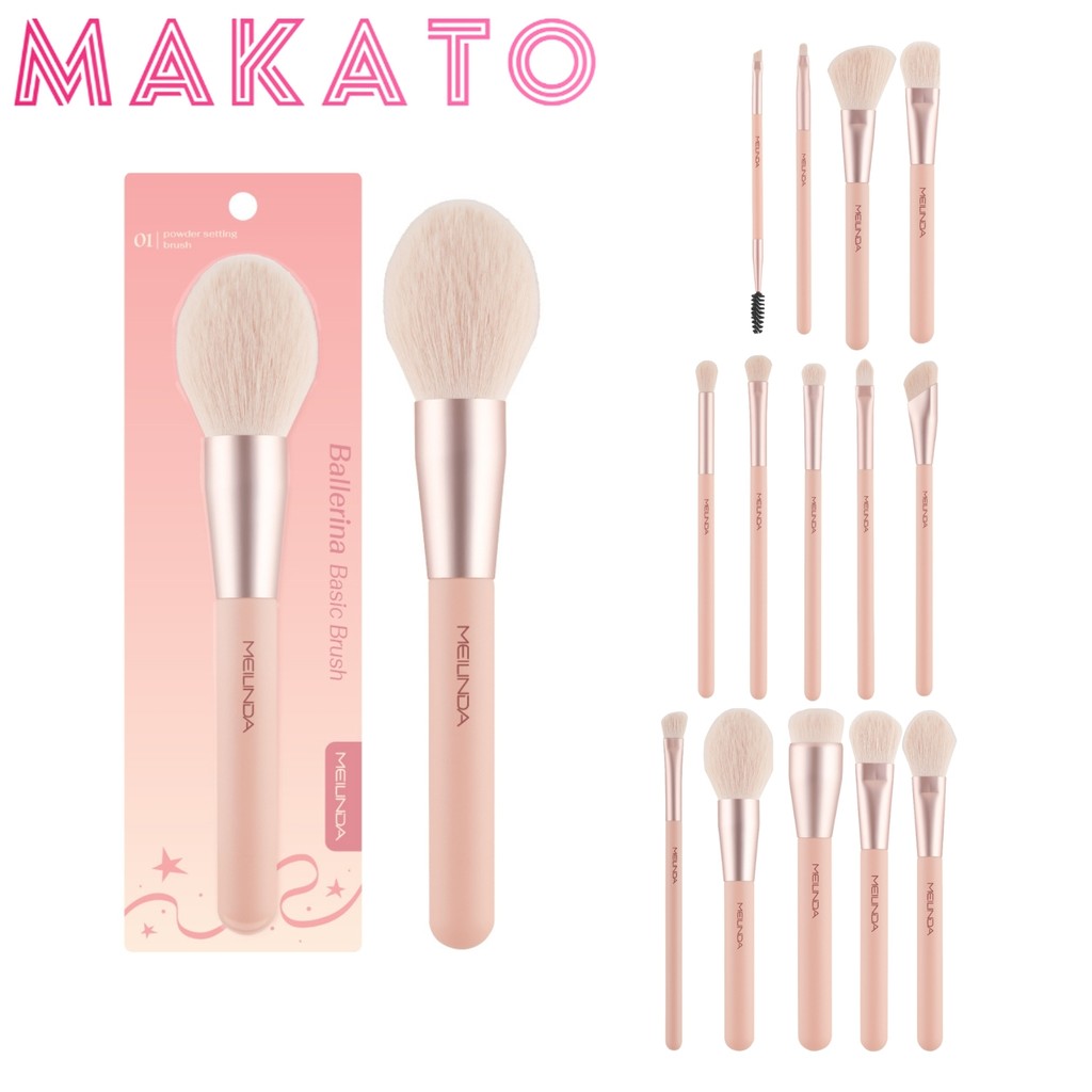 MEILINDA Ballerina Basic Brush เมลินดา แปรงแต่งหน้า ขนนุ่ม ใช้งานง่าย เกลี่ยง่าย มี 14 เบอร์