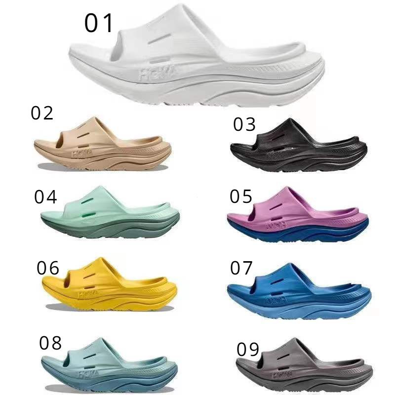 Hoka ONE ONE Ora Recovery Slide 3 สวมใส่สบายรองเท้าลําลองสําหรับผู้ชายและผู้หญิงผสมสีO1LO PCF8休闲