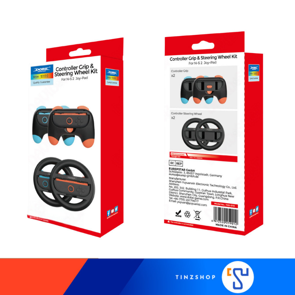 [ส่งด่วน] [Switch2] DOBE TNS-5110 Steering Wheel & Grip Set For Switch2 อุปกรณ์พวงมาลัย+กริ๊ป ใส่ Joy-Con SW2 :Tinzshop