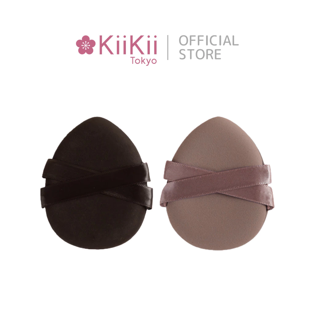 KiiKii พัฟทรงไข่แต่งหน้าแบบคู่ 2 ชิ้น พัฟสองด้าน พองตัวเมื่อโดนน้ำ ใช้เกลี่ยรองพื้นติดผิวดี