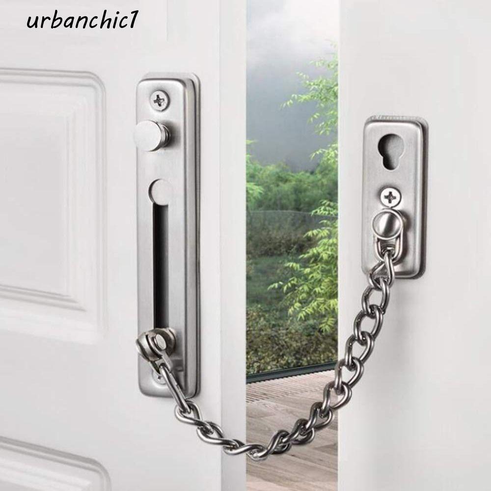 URBANCHIC Security Chain Guard, No-drill Bold Chain Door Chain Lock, Solid Guard with Theft Stainles