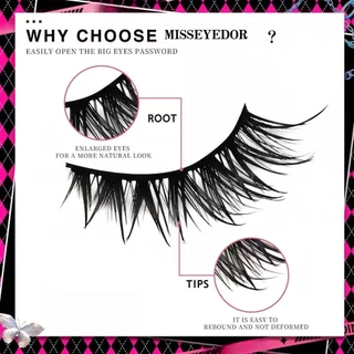 【จัดส่งในพื้นที่】Diy Eyelash Extensions 3 คู่ Lashes One Piece Senseless Dense Fiber ประดิษฐ์ขนตา Cos Devil ประเภท A
