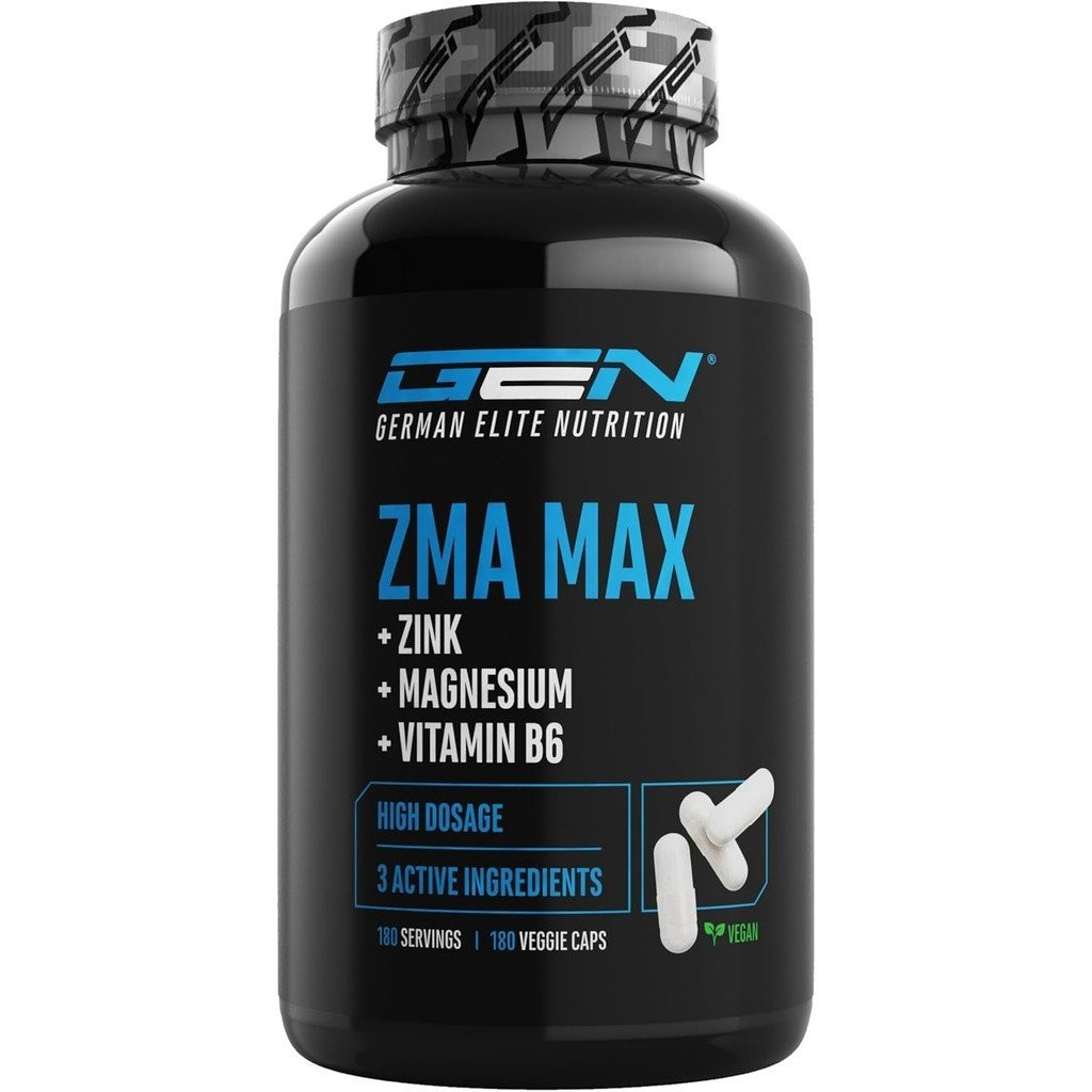 ZMA MAX-180 แคปซูล-โดสสูงพิเศษ-สังกะสี+แมกนีเซียม+วิตามิน B6-รุ่นพรีเมี่ยม: บรรจุ 3 สารประกอบแมกนีเซ