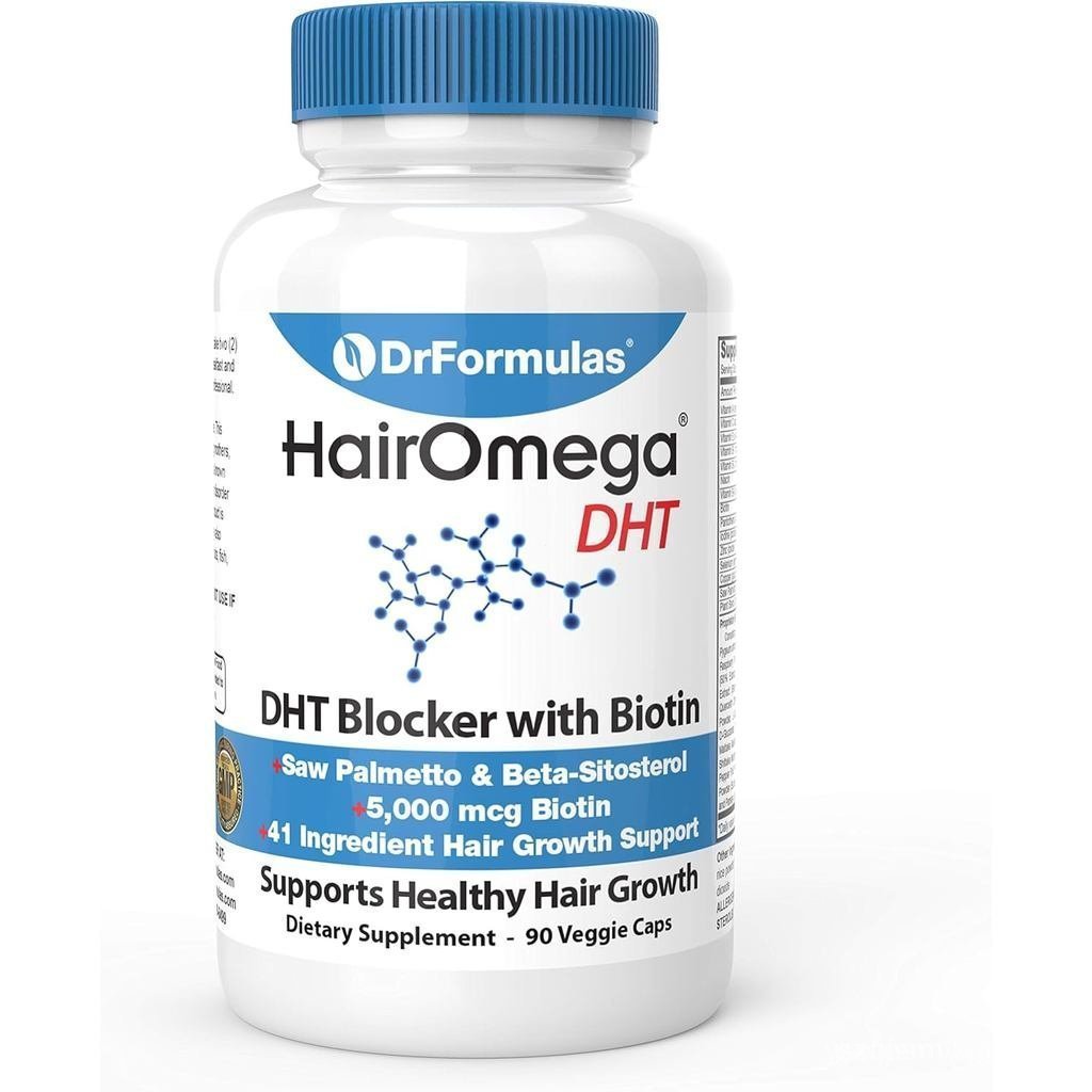 DrFormulas DHT Blocker สําหรับผู้ชายและผู้หญิง | HairOmega Advanced Hair Growth อาหารเสริมพร้อมไบโอต