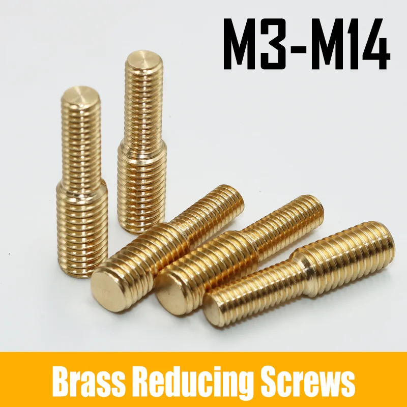 10x Brass Reducing Screw Thread Adapter Male to Male Copper Bolt M3 M4 M5 M6 M8 M10 M12 Double Head 