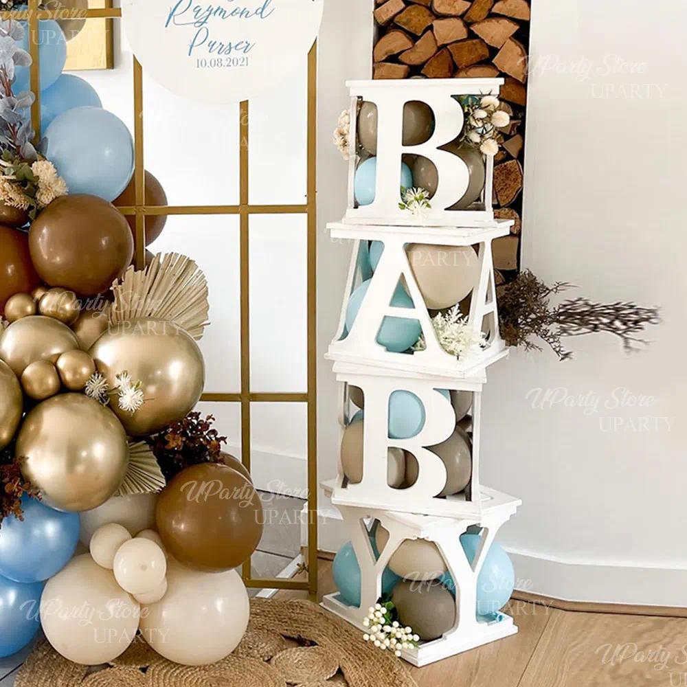 35 ซม.PVC BABY กล่องสําหรับทารกบอลลูนบรรจุ Hollow BABY Blocks Cube สําหรับวันเกิดเพศเปิดเผย Baby Sho