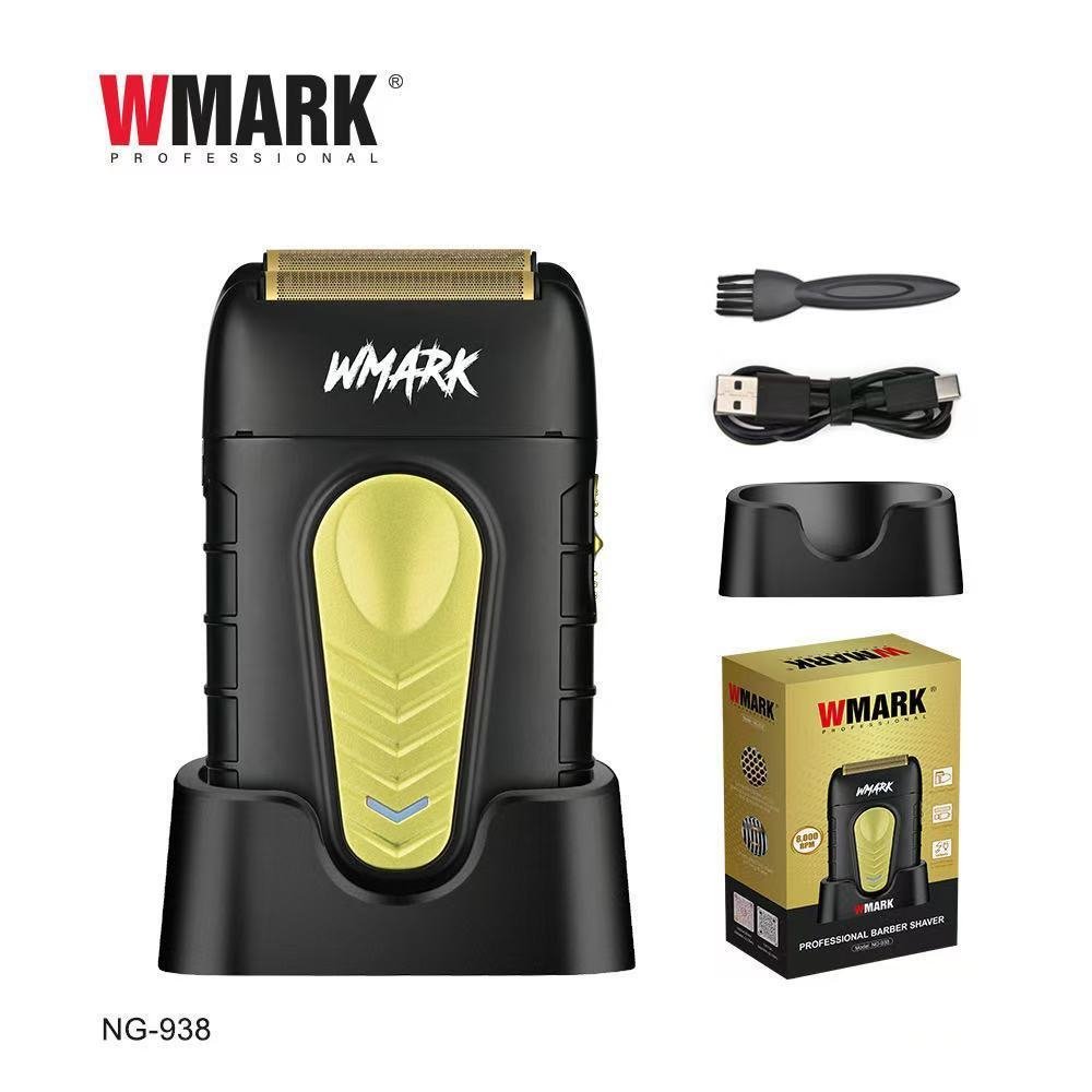WMARK รุ่นใหม่ NG-938 เครื่องโกนหนวดไฟฟ้าแบบตาข่ายคู่เคลือบไทเทเนียมสแตนเลสสำหรับผู้ชาย