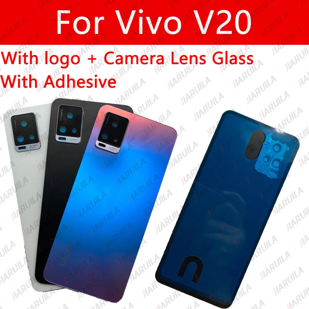 ฝาหลังที่ใช้ร่วมกัน VIVO V20 5g V2025 V2024 กระจกแบตเตอรี่ ﻿แผงประตูพร้อมกาว+เลนส์กล้อง