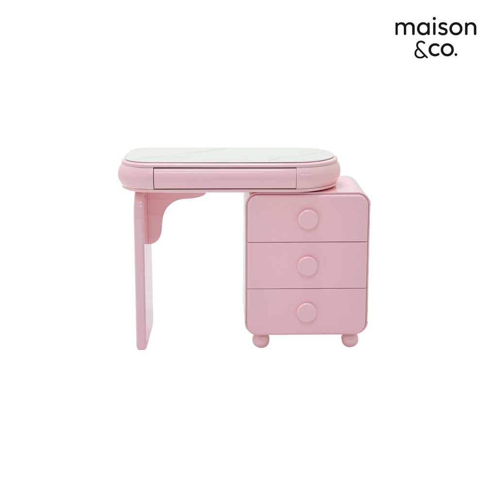 SB Design Square โต๊ะเครื่องแป้งแบบนั่ง รุ่น Hugsy สีชมพู (106x38x80 ซม.) แบรนด์ MAISON&CO.