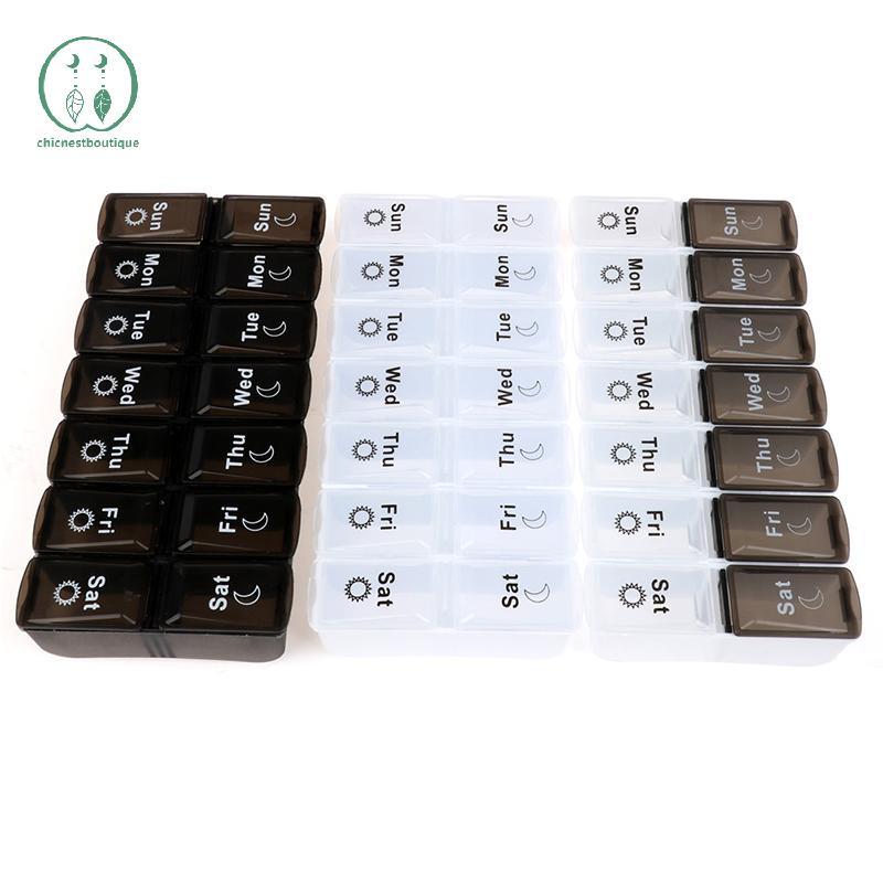 [Chicnest] 7Days Weekly Pill Case 14 Grids Tablte Organizer Pill Box Pill Storage Organizer BU
