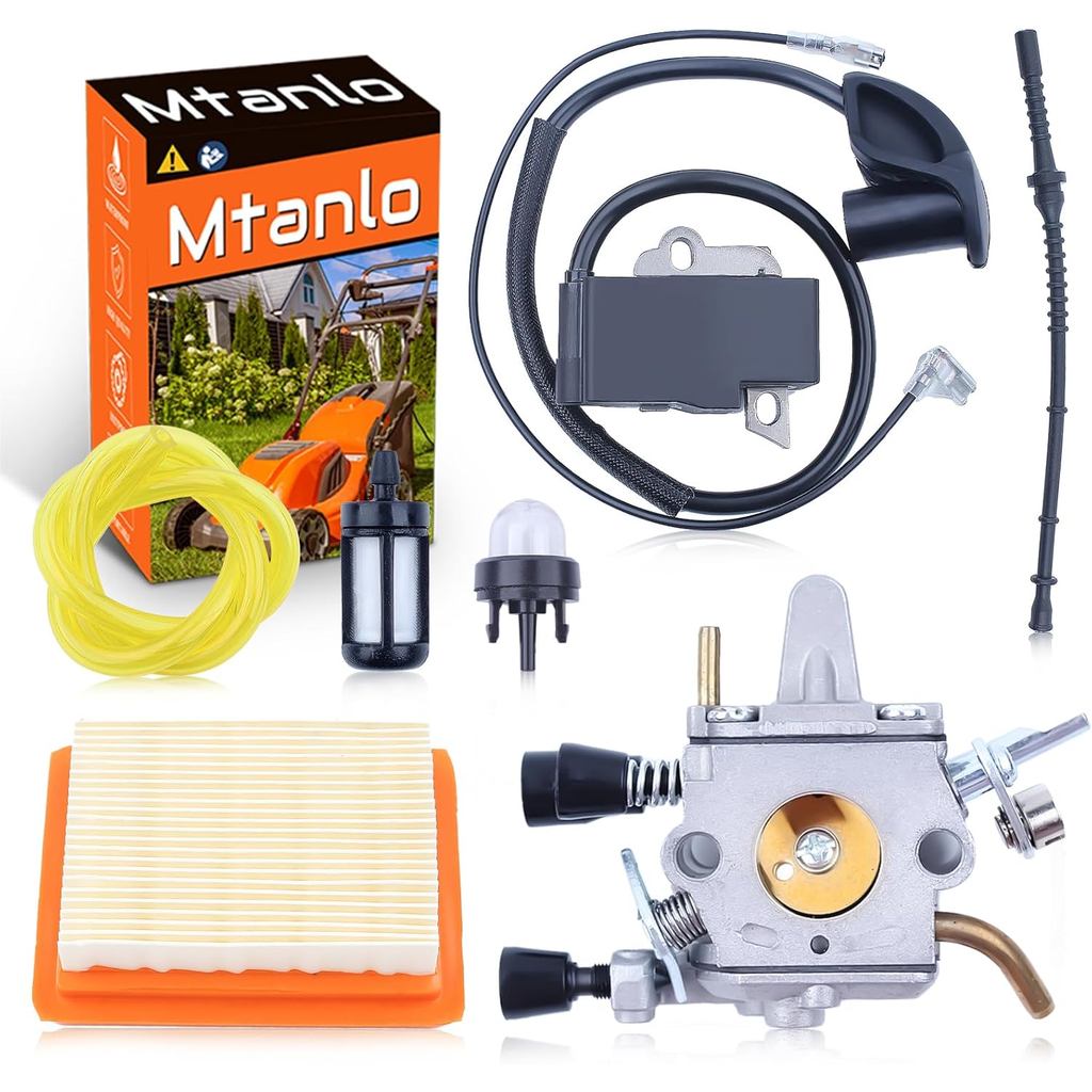 คาร์บูเรเตอร์คอยล์จุดระเบิดกรองอากาศ Tune Up Kit สําหรับ Stihl Fs120 Fs200 Fs250 เครื่องตัดแปรงทริมเ