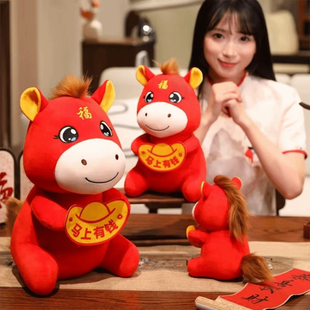 LONFY ตุ๊กตา Pony ตุ๊กตา 20/30 ซม.ตุ๊กตาสัตว์ตุ๊กตาของเล่น, Lucky การ์ตูนตุ๊กตาสัตว์จีน Horse Mascot ของขวัญ - รูปที่ 4