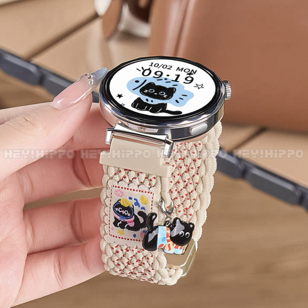 สายรัดหัวเข็มขัดแม่เหล็กเหมาะสําหรับ Huawei GT6 สายไนลอน 41 มม. 46 มม. GT6pro จี้ลูกสุนัขเหมาะสําหรับ Huawei Watch 5 GT5 GT4 GT2 GT3 GT2e GT3pro Honor Watch Magiccwatch 2