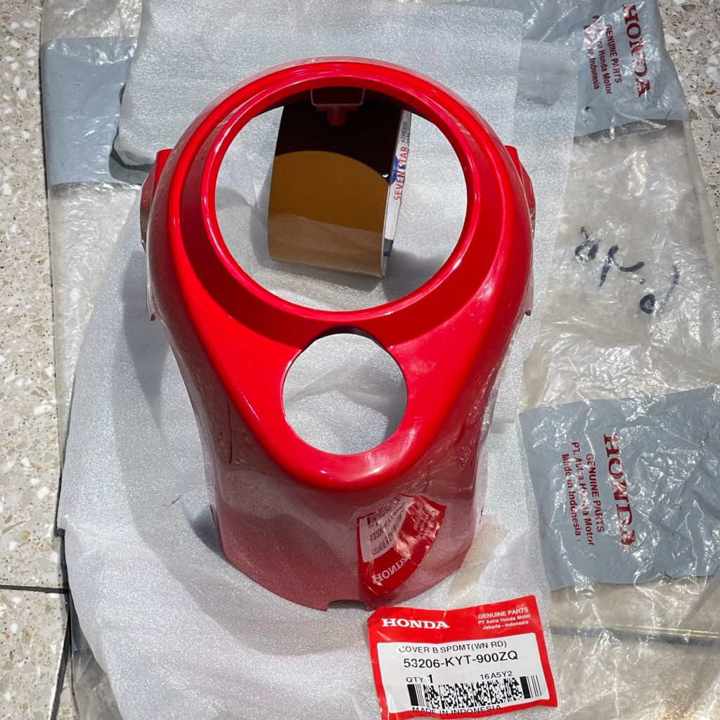 MERAH ORIGINAL AM 53206 KYT 900ZQ RED CARBON SPEEDOMETER ฝาครอบด้านบนและด้านหลัง