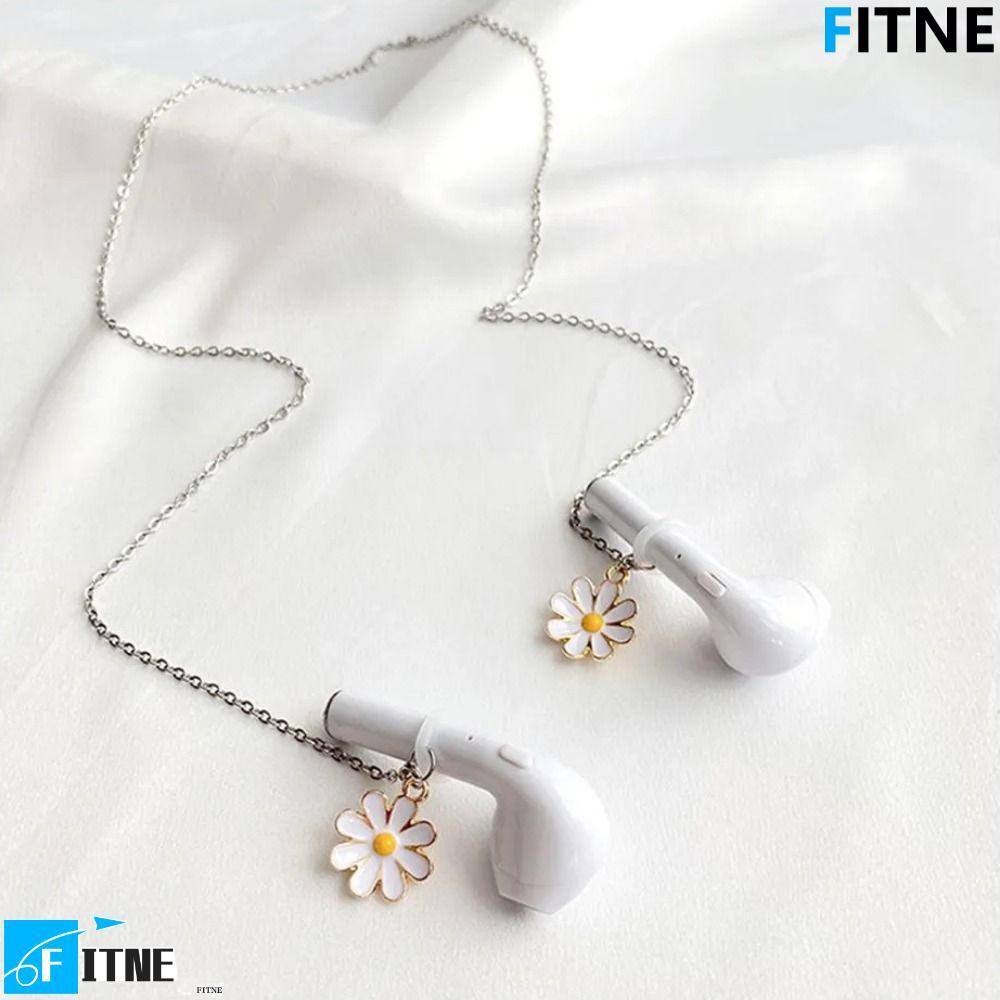 FITNE โซ่หูฟังป้องกันการสูญหาย, โซ่หูฟังนักบินอวกาศ Daisies, แฟชั่นหูฟังแม่เหล็กเชือกเส้นเล็กคอตกแต่งหูสร้อยคอไร้สาย