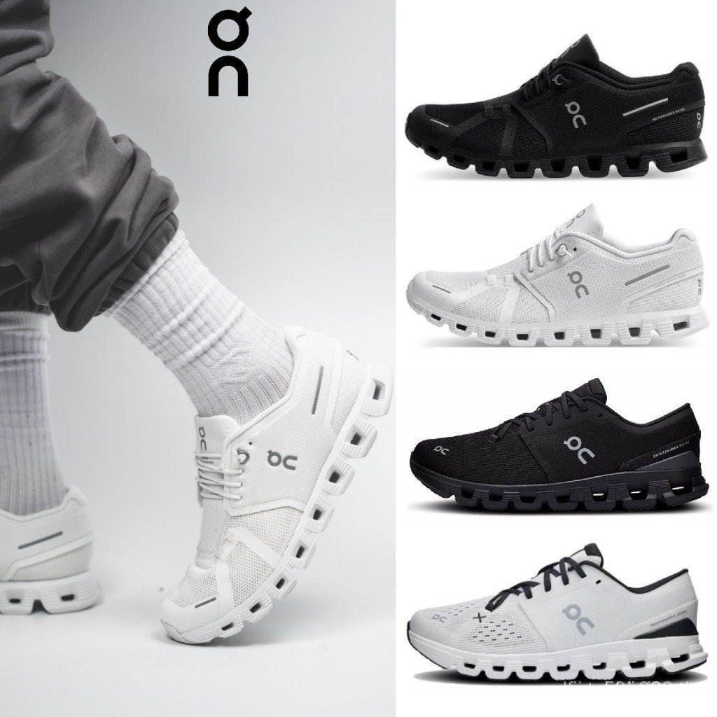 (ของแท้) On Cloud 5 Black White On Cloud X4 รองเท้าผ้าใบสําหรับผู้ชายและผู้หญิงแนะนํา B35Z ของแท้