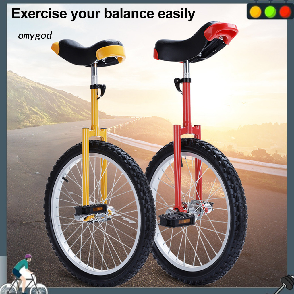 OMG High Strength Unicycle Unicycle พร้อมขอบเหล็กปรับได้ 16/18/20/24 นิ้วขอบเหล็ก Unicycle สําหรับผู
