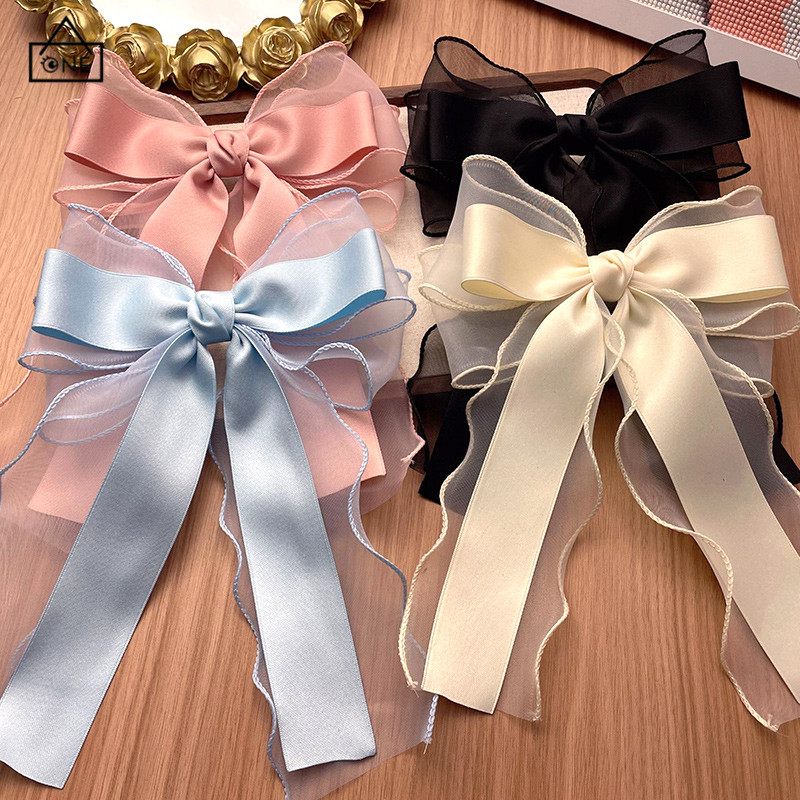 COD❤️กิ๊บติดผมโบว์ใหญ่ริบบิ้นสีแคนดี้หวานสไตล์เกาหลีแฟชั่นเครื่องประดับผมสำหรับเด็กผู้หญิง-a.one