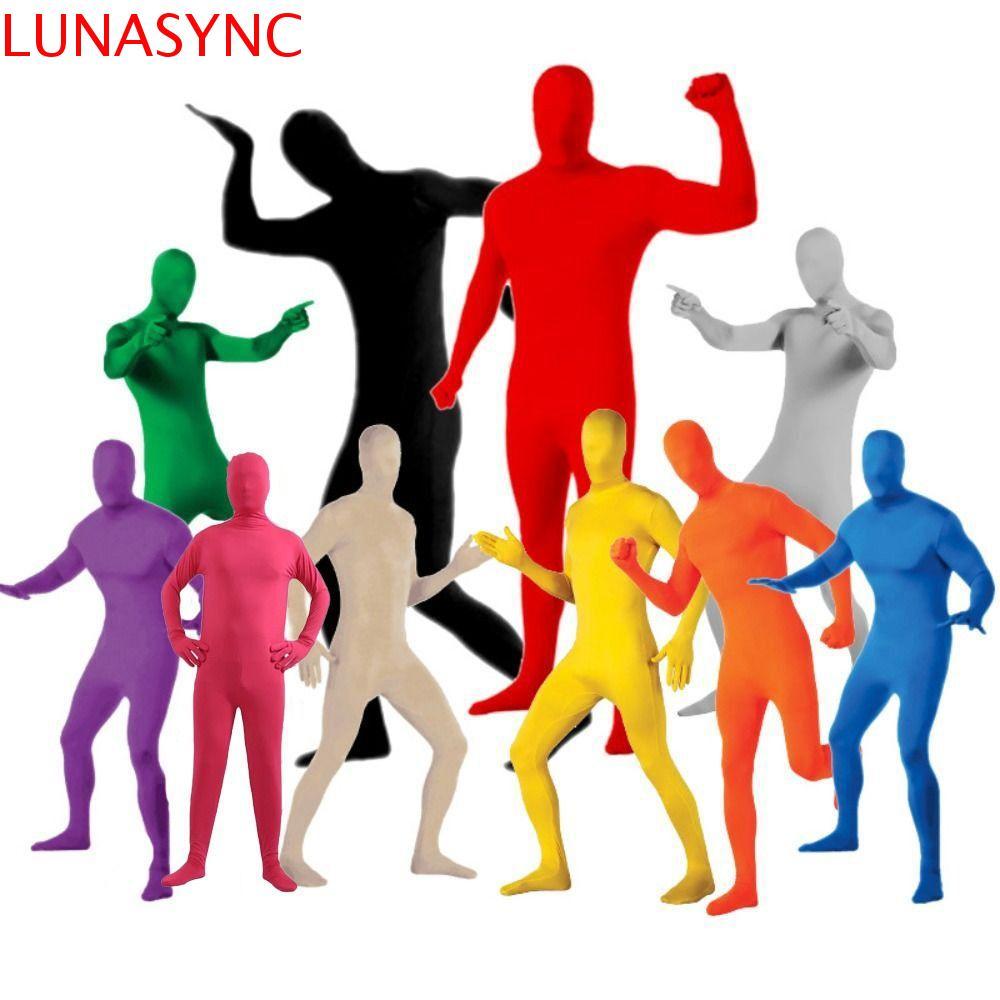 LUNASYNC Zentai Bodysuit สำหรับเด็กชาย สแปนเด็กซ์ สีหลากหลาย ชุดเต็มตัว