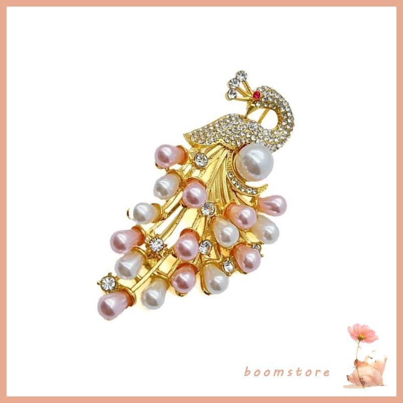 เข็มกลัดโบอม อีเล็กท์ Pantip ออกแบบด้วยคริสตัลดังและไข่มุก เครื่องประดับแฟชั่นสำหรับงานแต่งงานและวัน