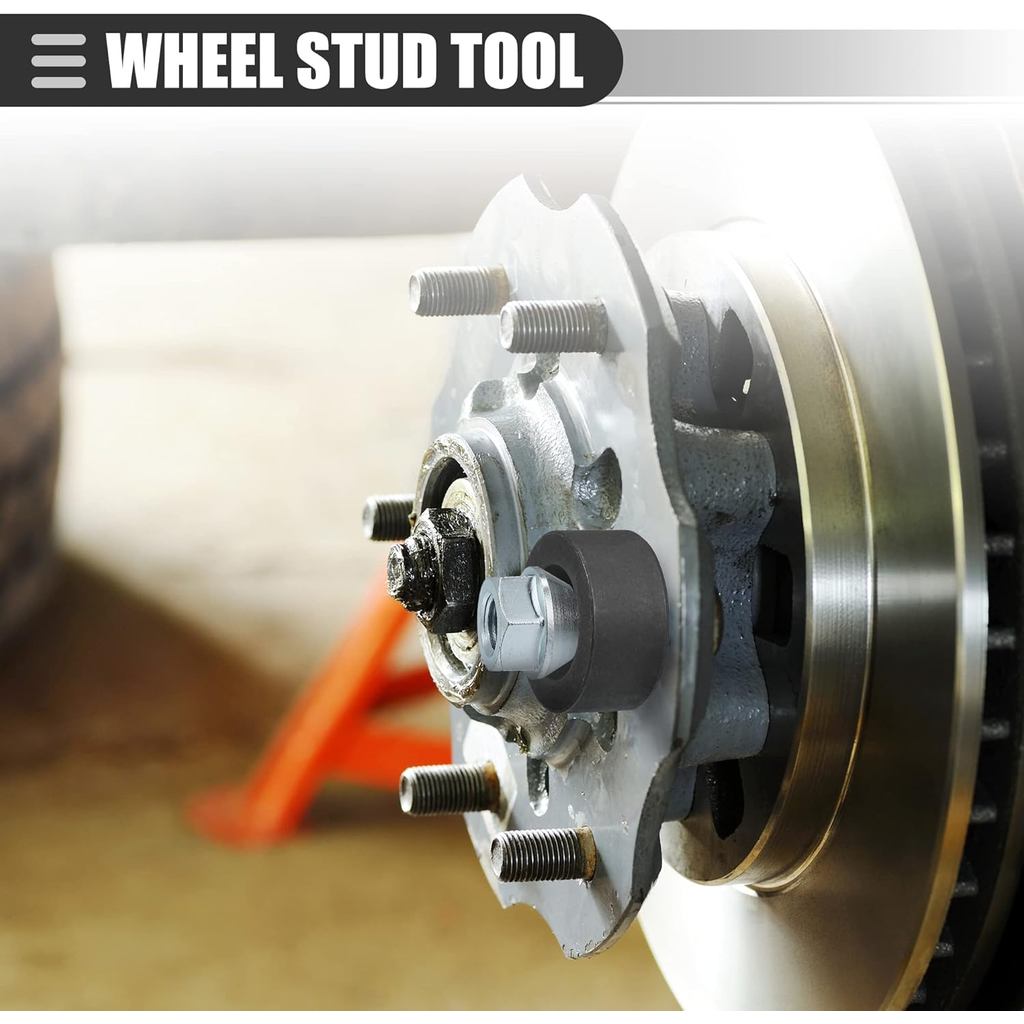 Motoforti Universal Wheel Stud Installer Tool, Tire Stud Tool, M12x1.25 M12x1.5 M14x1.5, Iron, with 