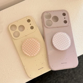 Minimalist ink dot สีตัดกันตาหมากรุกสามมิติขาตั้งเคสโทรศัพท์ป้องกันเหมาะสําหรับ TPU สําหรับ iPhone12 13 14 15 16 17Pro Max